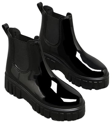 IVACHY Women's Wellies Boots - Fashion Ankle boots for ladies- Chelsea Booties - Waterproof Rain Boots Wellingtons Boota