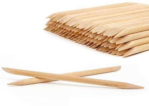 GOOD STUFF Confezione da 12 Bastoncini in Legno per Rimozione Cuticole e Nail Art - Lunghezza 6,5 cm - Doppia Punta per Spingere e Rimuovere Le Cuticole e Applicare Decorazioni