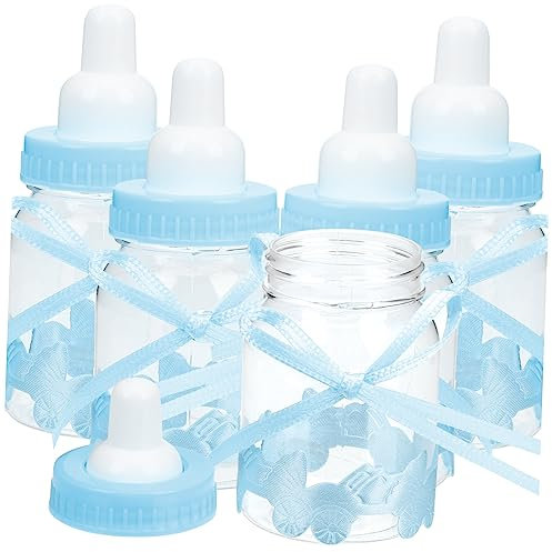 MOLUCKFU 24 Stück Kartons Miniflasche Badegeschenke Mädchenflaschen Babymilchflasche Neugeborene Flaschen 0-3 Monate Bulk-babyflaschen Säuglingsflasche -dusche-flaschen Blue P.s