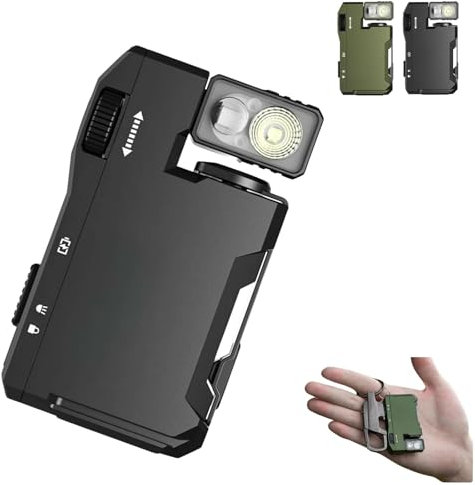 G5 Rechargeable EDC Flashlight, Magnetic Flashlight 400 Lumens Dual Light Source, with 180° Rotation & Dual Light, IP68 Waterproof Thin Design, for Outdoor, Emergency & Daily Carry (Black)