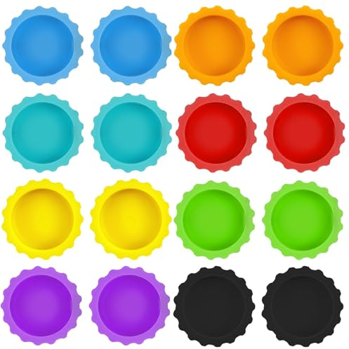 16 pezzi di ciotole per cibo e acqua per gechi crestati, in silicone, piccole ciotole per rettili, accessori per acquari di gechi, riutilizzabili e facili da pulire per tarantole, paguri, isopodi