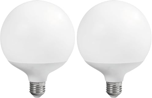 Velamp Bombilla LED SMD, globo G125, 24W/2500lm, casquillo E27, 3000K (Paquete de 2)