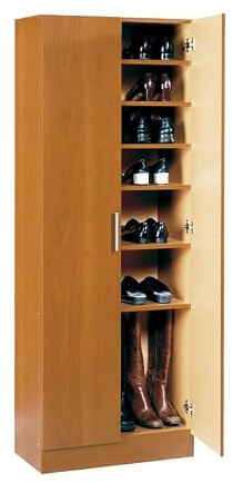 Buyqualia Armario Zapatero Blanco de Gran Capacidad – 171x60x35 cm – Diseño Vertical y Compacto (Cerezo)