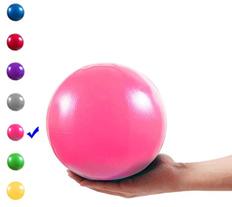 Vaupan Mini Pelota de Ejercicio, Pelota de Gimnasio pequeña de 9 Pulgadas con Pajita Inflable para Yoga, Pilates, Estabilidad, Barra, Terapia física, Estiramiento, Entrenamiento básico (Rosa)