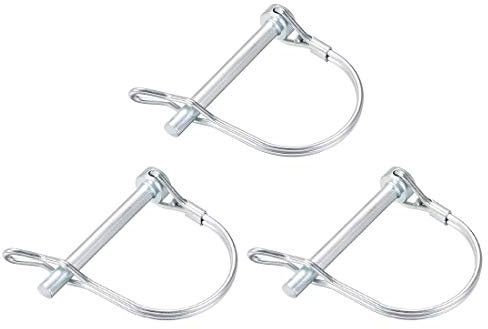 sourcing map 3stk Wellen Verriegeln Stift mit Ohr Kupplungsstift für Bauernhof Anhänger Wagen Rasen Garten in Bogenrunde 6mm x 55mm