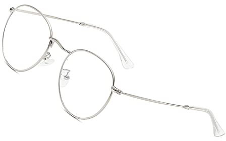 Voolga Blaulichtfilter Brille PC Gaming Bluelight Filter Brille Brillenfassung für PC Handy und Fernseher Gaming Blaufilter mit Brillenetui Silver