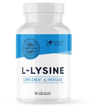 Vimergy L-Lysine 500MG Capsules, 90 Servings – Essential Amino Acid – Vegan Capsule Made with no Gelling Agents– Non-GMO, Gluten-Free, No Gelatin, Kosher (90 Count)