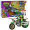 Giochi Preziosi, Ninja Turtles 2023 Chaos Mutante, Motorrad mit Kampffunktion und Leonardo-Figur inklusive, kompatibel mit Allen Grundfiguren, für Kinder ab 4 Jahren