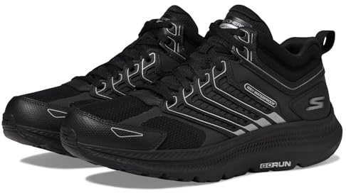 Skechers Men's Go Run Consistent 2.0 100% Waterproof Sneaker, Black Leather/Textile, 8 UK