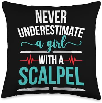 Girl With A Scalpel Surgical Tech Surgical Technology Throw Pillow