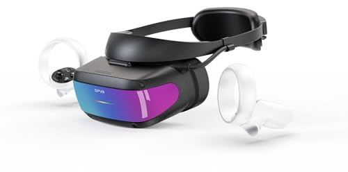 DPVR E4 Occhiali VR, Cuffie per Realtà Virtuale per PC Games Con Controller, Supporta SteamVR