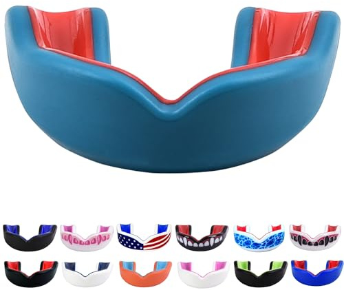 Oral Mart Protège-dents de sport pour enfants (Aqua/Rouge)