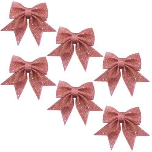 EIYVPRA 6 Fiocchi di Natale Rosa per Albero di Natale