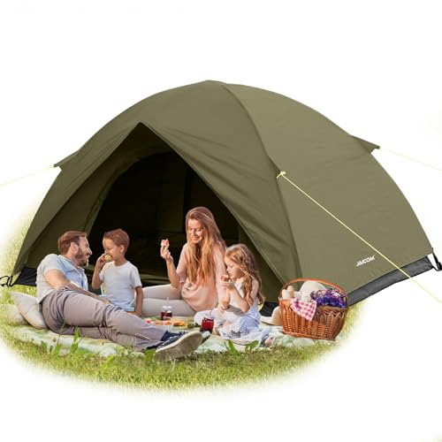 JAICOM Tienda de Campaña - 4 Estaciones Tienda de Campaña 4 Personas, Tiendas iglú Ventilada de 2 Puertas, Resistente a la Lluvia y a los Rayos UV, Apto para Camping, Exteriores, Playa