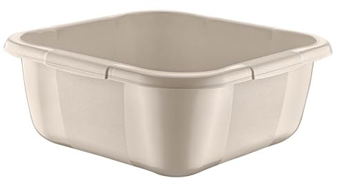 BH | 3L Plastic Washing up Bowl Basin - Small Size | 3 Litres | Square | Cream | Multipurpose Washing Tub for Kitchen, Bathroom, and Household Use (1 Pc) - By BEST HOUSE