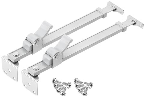 sourcing map 2Pcs 15 Inches Window Hinges, Stainless Steel Casement Window Stays, Adjustable Friction Stay Hinges Window Brace with Screw, Silver