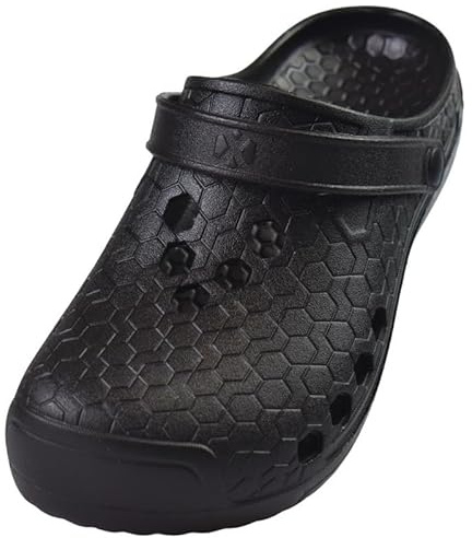 APREGGIO Zoccoli da Giardino da Uomo Eva – Leggeri – Scarpe da Giardino – Zoccoli per Giardino, Tempo Libero, Lavoro ed Estate, Nero, 47 EU