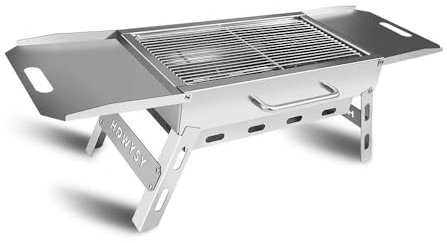 Mini Parrilla de carbón giratoria for Barbacoa, Estufa de pie for Acampar, Barbacoa portátil de leña for Exteriores, Barbacoa Plegable portátil