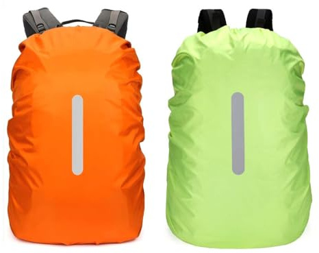 GXGM 2 Pièces Housse de Pluie pour Sac à Dos avec Bandes Réfléchissantes, 45L, Imperméable, Protection Pluie Sac à Dos Housse de Pluie Réfléchissante pour Cyclisme Scolarisation