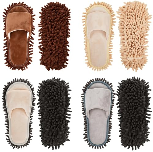 Jecery Microfiber Mop Slipper, Blue, Brown, Beige, White, L Size