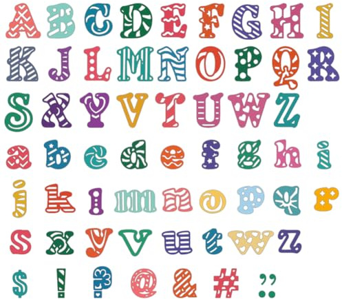 DELORIGIN Letters Cutting Dies Hollow Symbols Card Making Die Stencil Carbon Steel Die Cuts Card Scrapbooking Embossing Template Dies for Christmas Greeting Cards Craft Album Invitation Decor