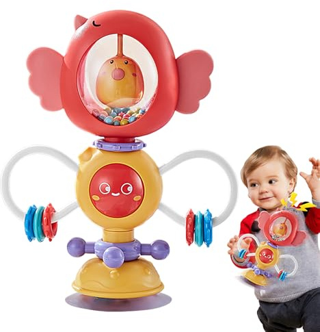 Suction Cup Toy - High Chair Activity Rattle for , Interactive and Sensory Development Play, Safe ABS Material, Suitable for Ages 6-36 Months | Early Learning Gift for
