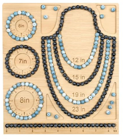 Bead Boards for Jewelry Making - Wooden Bracelet Making Bead Tray, Beading Board with Measurement for Jewelry Bracelets Necklaces Making, Beads Plate, Beading Mats Trays, Beadings Mat Layout Organizer