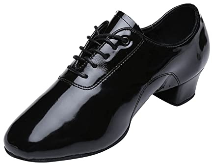 Boys Ballroom Dance Shoes Black Patent Leather Sole Tango Salsa Latin Character Jazz Teaching Shoes
