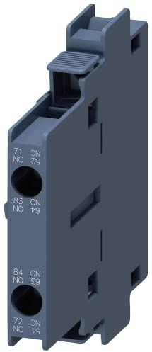 Siemens 3RH1921-1EA11 AUX. Switch Block, 1NO+1NC, DIN EN50005, LATERALLY, 10 MM Screw Connection,Size S0...S12, for CONTACTORS for Switching Motors, 2-Pole, White