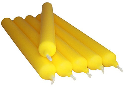 6 x Colourful Dinner Candles - 21cm High (Citrus Yellow)