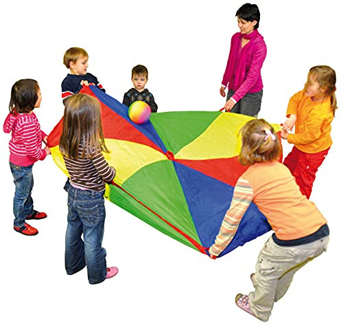 KL-Toys Schwungtuch Ø 300 cm mit 8 Griffen / Fördert die Auge-Hand-Koordination und das Rhythmus Gefühl / Maße: Ø 300 cm / Material: Polyester