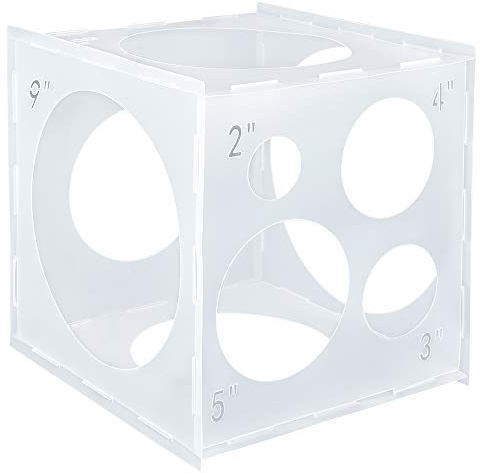 Auihiay 2-10 Inch Collapsible Plastic Balloon Sizer Box Cube, Balloon Size Measurement Tool for BalloonDecorations, BalloonArches, BalloonColumns