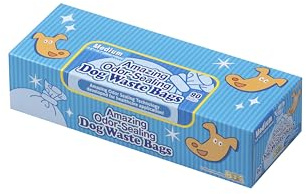 BOS Amazing Odor Sealing Dog Poop Bags - Durable and Unscented [Size: M, Color: Light Blue] (90 Count, Pack of 1) (90 Bags)