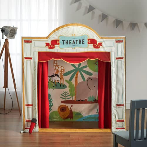Haus Projekt Large Play Tent Theatre for Kids, Indoor Outdoor Kids Puppet Theatre, Girls, Pretend Play Theater Play House for Children, Gifts for Boys, Extra Large Playhouse