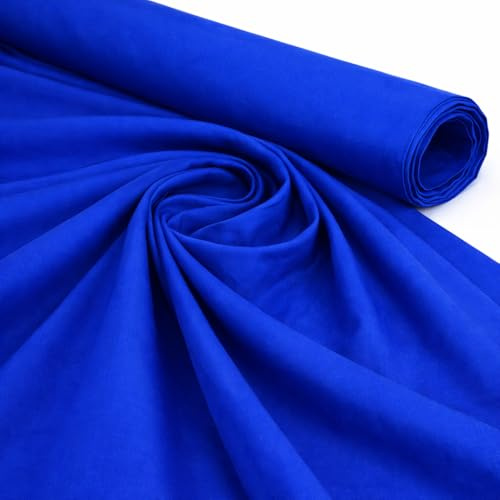 100 % bomullstyg per meter 147 cm brett vanligt 60 kvadrat (1 meter paket, kungsblå 9)