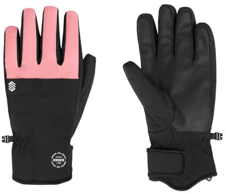 SIROKO - Guanti da Sci e Snowboard Pink - S - Nero/Rosa bubblegum