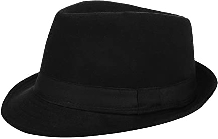 haozaikeji Elegant Fedora Trilby Hat Men Classic Stylish Panama Fedora Hats Vintage Short Brim Jazz Cap Gentleman's Winter Bowler Hat Gift for Dad 55-57CM Black