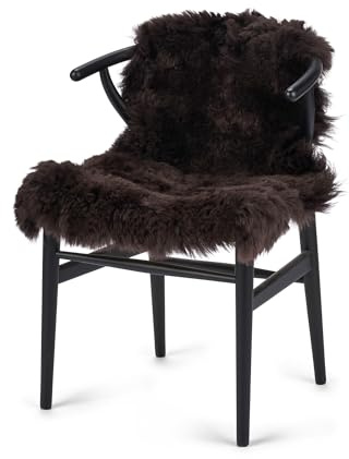 Nordic Sheep Pelle di agnello a pelo lungo, 90 x 60 cm, vera pelliccia di agnello, per il divano, la sedia o intorno al tavolo da pranzo. Ogni tappeto in pelliccia di agnello è un pezzo unico e creato