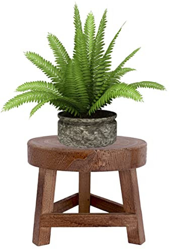 QmjdDymx Taburete de Madera de Flores, Soporte de Planta Interior Mini Redondo para Decoración del Hogar