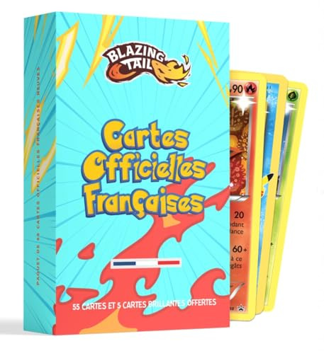Blazing Tail Lot de 60 Cartes Françaises Neuves et Officielles - Comprend 5 Cartes Brillantes - sans Double - sans Carte Énergie