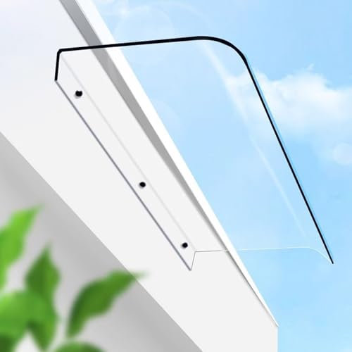 Clear Door Awning,Window Awning Door Canopy,Roofing Canopies,Polycarbonate Window Rain Shelter Cover,UV Rain Snow Protection Shelter,for Garden Patio,with Hardware (40x60cm/16x24,Facade)