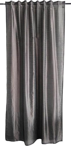 BB-Toy-Trades Cortina confeccionada con cinta fruncida, 1 unidad, diseño de rayas, color marrón, piedra con rayas transversales, 140 x 125 cm (ancho x alto)