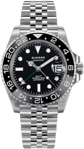 Sugess Ocean Star GMT Diver's Sapphire Crystal Glass 200m Mekanisk Klocka för män S420-2.GN