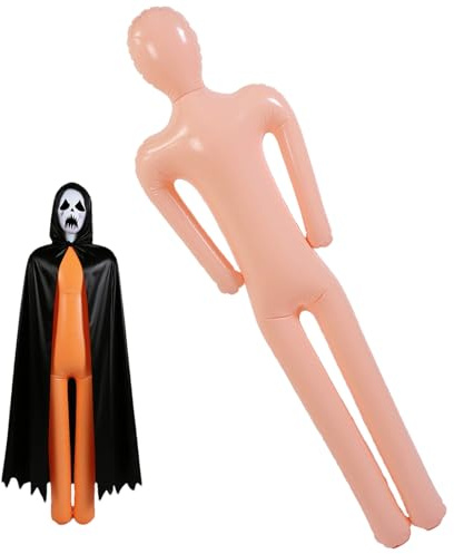 Cuerpo Inflable - Maniquí Corporal Inflable De Halloween Tamaño Real - Atrezzo Fotográfico De Modelo Espeluznante para Exposiciones Temáticas Interior Exterior Habitaciones Escape Jardín