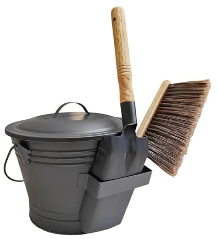 Set Secchiello Per Cenere, Facile Da Trasportare, 17,5x18 Cm, Contenitore Per Cenere Di Carbone, Secchio Per Caminetto, Costruzione Resistente Al Calore, Per Feste Nel Focolare, Stufa A Legna, Giardin