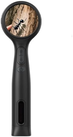 Spacnana Kids Microscope, 500X Magnification Handheld Digital Microscope with 1.8 Inch IPS Screen and 8 LED Lights, for Children Educational Use with Real Time Image Transfer to
