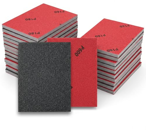 24 Pcs Foam Sanding Pads, Sanding Sponges, Wet and Dry Sandpaper