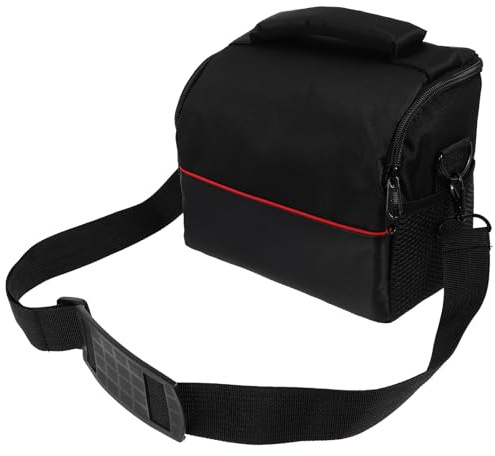 TOMETURE Sacoche Appareil Photo à Bandoulière Noire de Rangement Compact et Léger pour Appareil Photo Numérique DSLR Protection avec Poche Filet Latérale pour Accessoires Adapté pour
