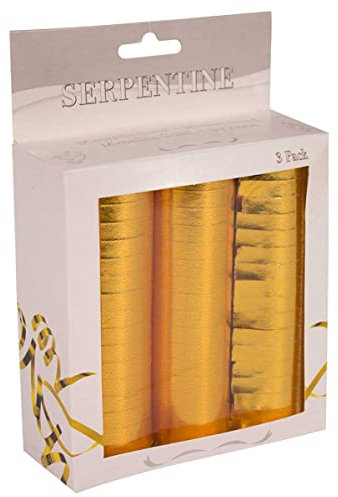 NEU Luftschlangen, 3er Pack, Metallic Gold