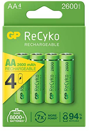 ReCyko+ Paco de 4 pilas recargables AA 2600 serie, NiMH, min. 2600mAh